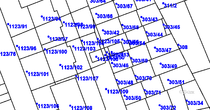 Parcela st. 1123/50 v KÚ Libuš, Katastrální mapa