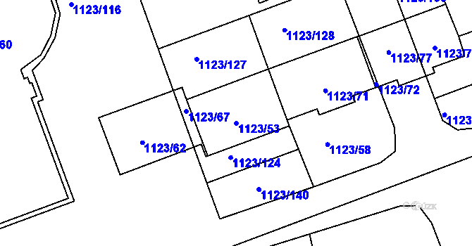 Parcela st. 1123/53 v KÚ Libuš, Katastrální mapa