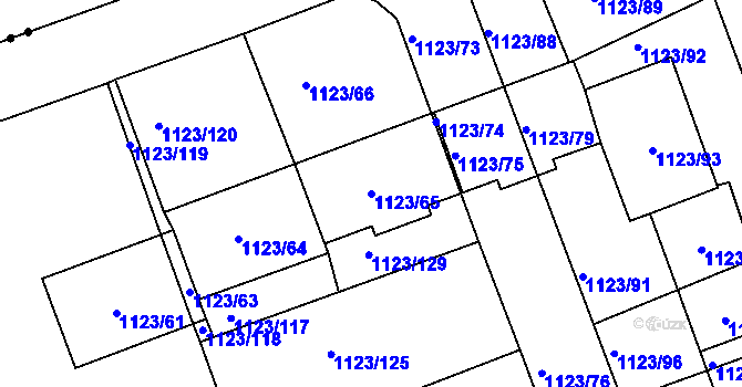 Parcela st. 1123/65 v KÚ Libuš, Katastrální mapa
