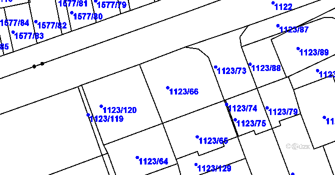 Parcela st. 1123/66 v KÚ Libuš, Katastrální mapa