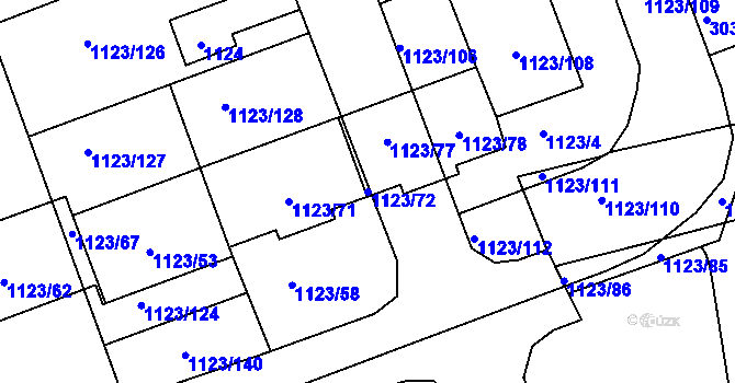 Parcela st. 1123/72 v KÚ Libuš, Katastrální mapa