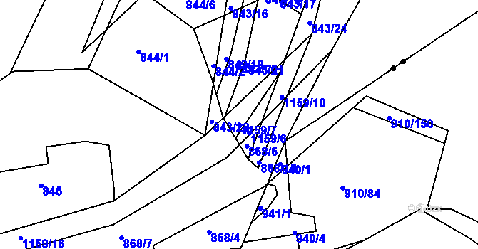 Parcela st. 1159/7 v KÚ Libuš, Katastrální mapa