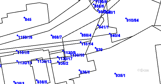 Parcela st. 1161/4 v KÚ Libuš, Katastrální mapa