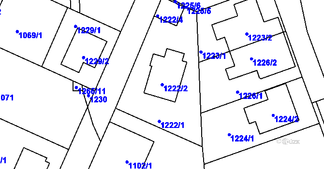 Parcela st. 1222/2 v KÚ Libuš, Katastrální mapa