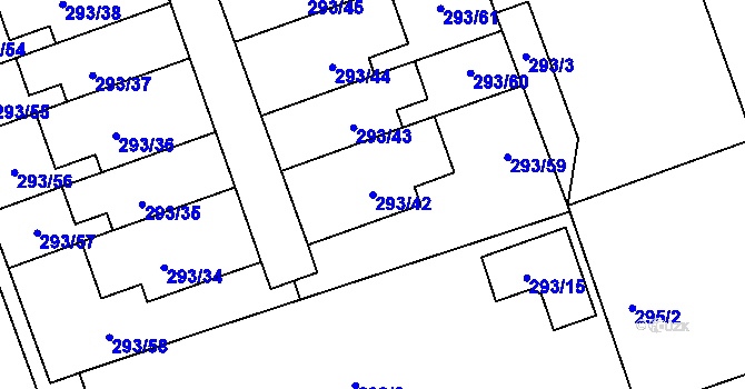 Parcela st. 293/42 v KÚ Libuš, Katastrální mapa