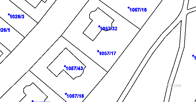 Parcela st. 1057/17 v KÚ Libuš, Katastrální mapa