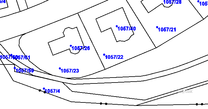 Parcela st. 1057/22 v KÚ Libuš, Katastrální mapa