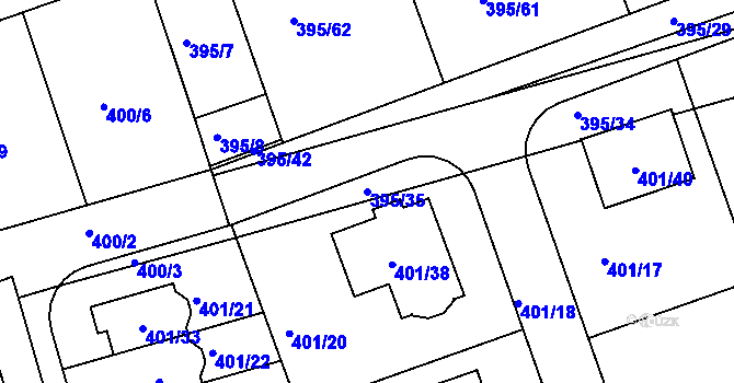 Parcela st. 395/35 v KÚ Libuš, Katastrální mapa