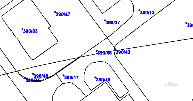 Parcela st. 390/46 v KÚ Libuš, Katastrální mapa