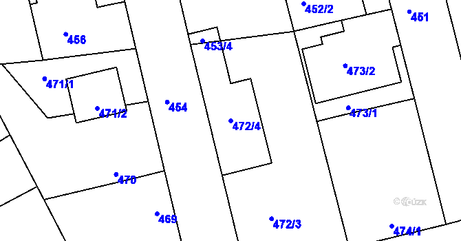 Parcela st. 472/4 v KÚ Libuš, Katastrální mapa