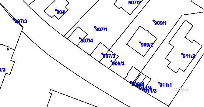 Parcela st. 907/3 v KÚ Libuš, Katastrální mapa