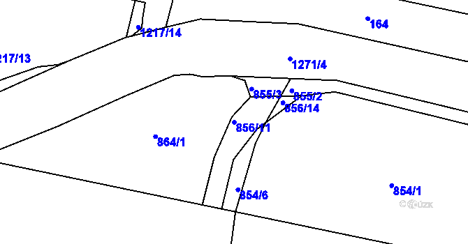 Parcela st. 856/11 v KÚ Libuš, Katastrální mapa