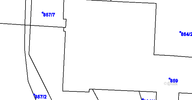 Parcela st. 863/2 v KÚ Libuš, Katastrální mapa