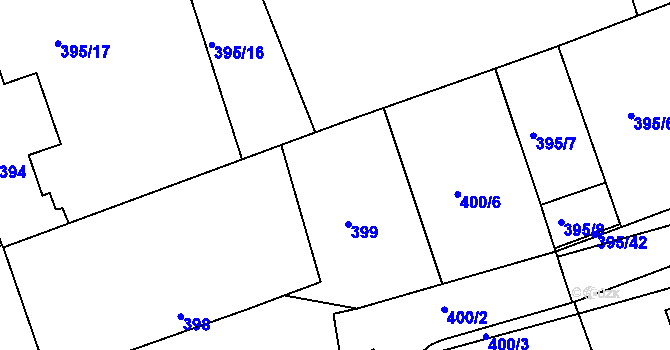 Parcela st. 400/4 v KÚ Libuš, Katastrální mapa