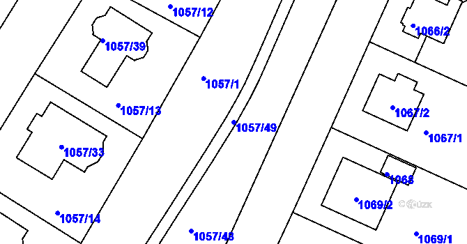 Parcela st. 1057/49 v KÚ Libuš, Katastrální mapa