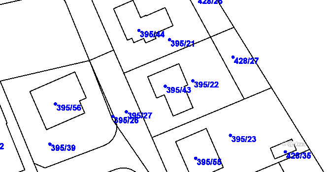 Parcela st. 395/43 v KÚ Libuš, Katastrální mapa