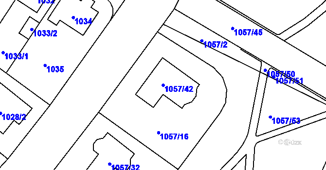 Parcela st. 1057/42 v KÚ Libuš, Katastrální mapa