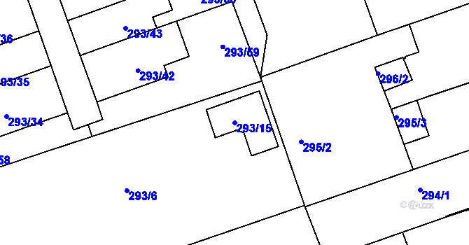 Parcela st. 293/15 v KÚ Libuš, Katastrální mapa