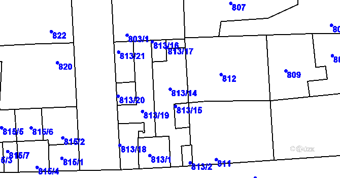 Parcela st. 813/14 v KÚ Libuš, Katastrální mapa