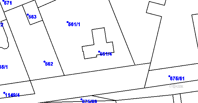 Parcela st. 561/4 v KÚ Libuš, Katastrální mapa