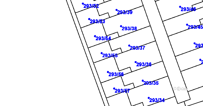 Parcela st. 293/55 v KÚ Libuš, Katastrální mapa