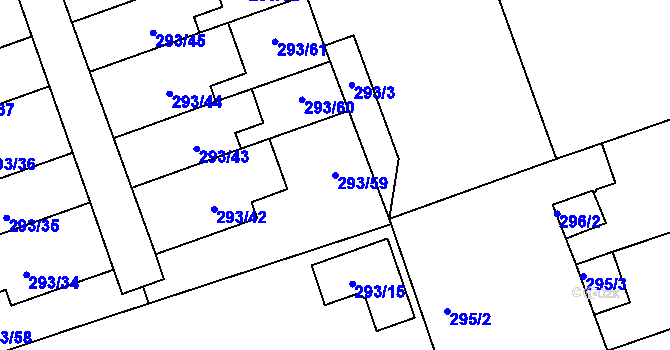 Parcela st. 293/59 v KÚ Libuš, Katastrální mapa