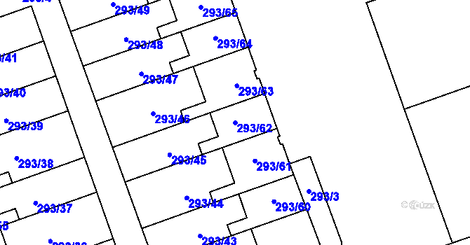 Parcela st. 293/62 v KÚ Libuš, Katastrální mapa