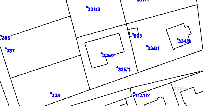 Parcela st. 335/2 v KÚ Libuš, Katastrální mapa