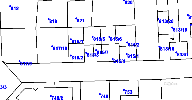 Parcela st. 815/7 v KÚ Libuš, Katastrální mapa