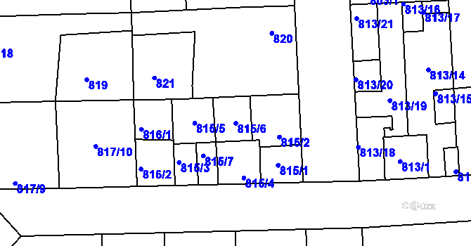 Parcela st. 815/6 v KÚ Libuš, Katastrální mapa