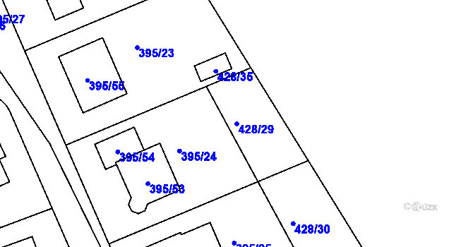 Parcela st. 428/29 v KÚ Libuš, Katastrální mapa