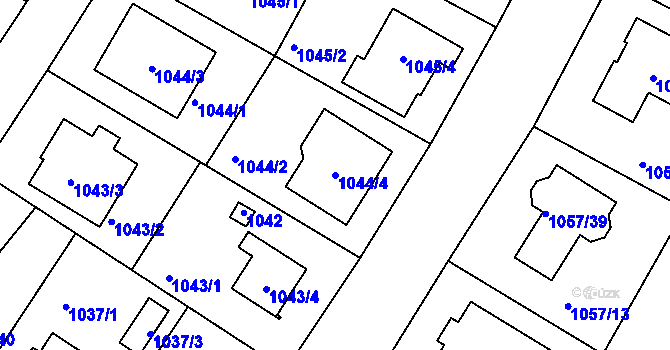 Parcela st. 1044/4 v KÚ Libuš, Katastrální mapa