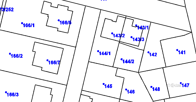 Parcela st. 144/1 v KÚ Libuš, Katastrální mapa