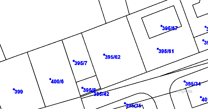 Parcela st. 395/62 v KÚ Libuš, Katastrální mapa