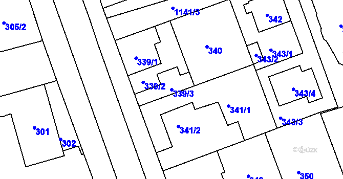Parcela st. 339/3 v KÚ Libuš, Katastrální mapa