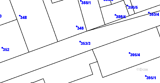 Parcela st. 353/3 v KÚ Libuš, Katastrální mapa