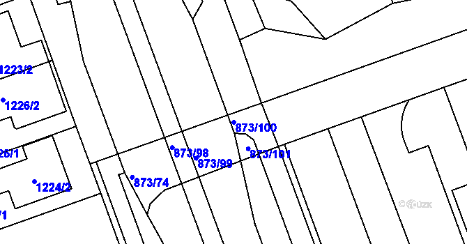 Parcela st. 873/100 v KÚ Libuš, Katastrální mapa