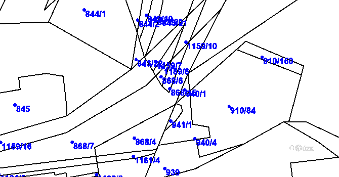 Parcela st. 868/15 v KÚ Libuš, Katastrální mapa