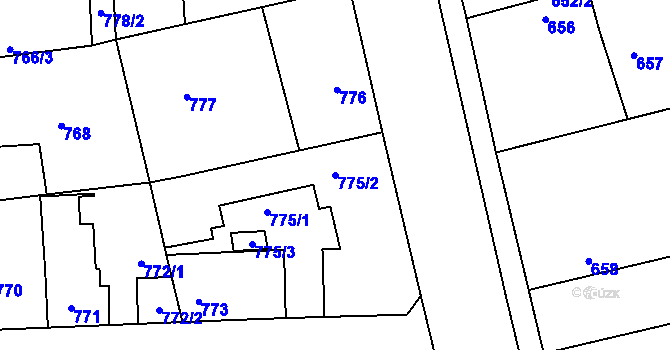 Parcela st. 775/2 v KÚ Libuš, Katastrální mapa