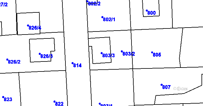 Parcela st. 803/3 v KÚ Libuš, Katastrální mapa