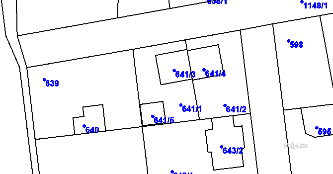 Parcela st. 641/1 v KÚ Libuš, Katastrální mapa