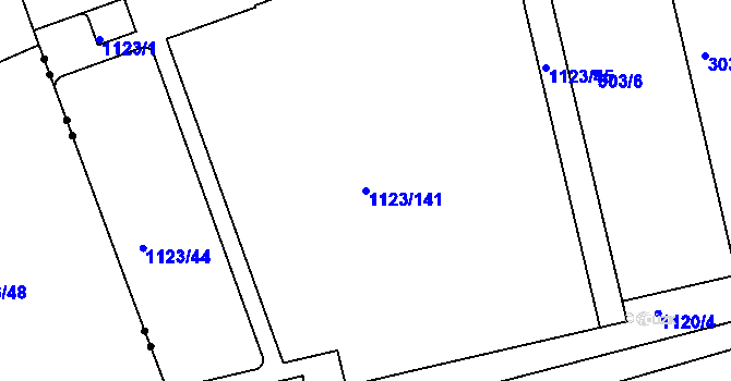Parcela st. 1123/141 v KÚ Libuš, Katastrální mapa