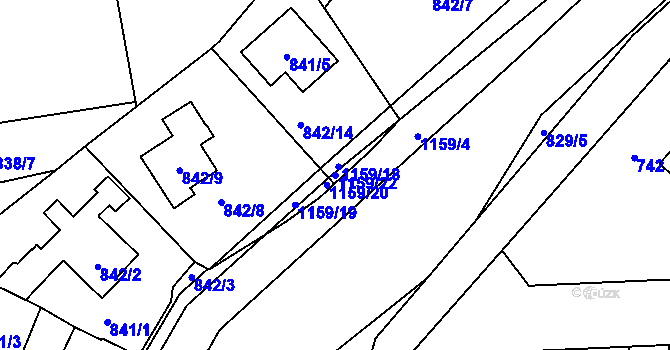 Parcela st. 1159/22 v KÚ Libuš, Katastrální mapa