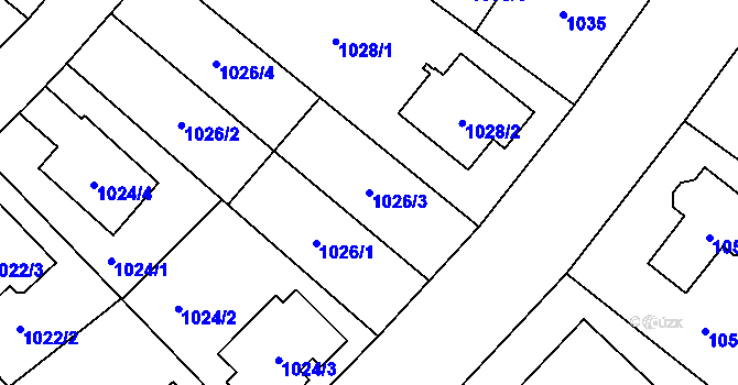 Parcela st. 1026/3 v KÚ Libuš, Katastrální mapa