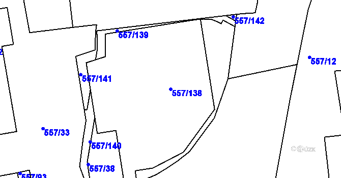 Parcela st. 557/138 v KÚ Libuš, Katastrální mapa