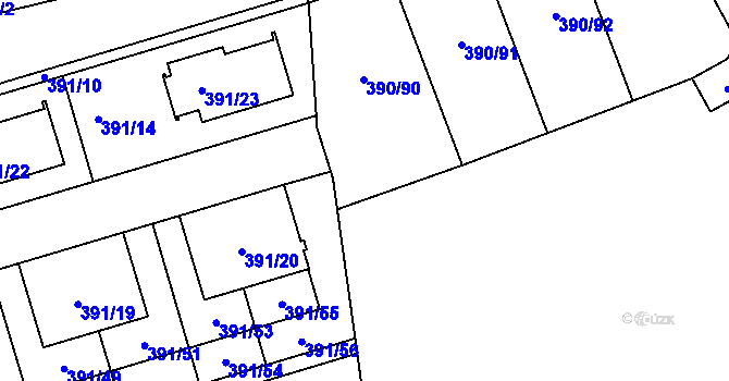 Parcela st. 390/102 v KÚ Libuš, Katastrální mapa