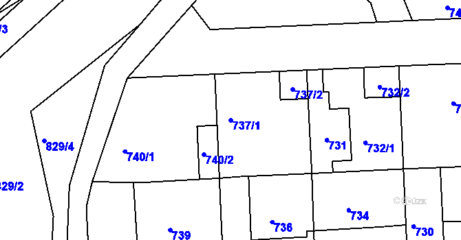 Parcela st. 737/1 v KÚ Libuš, Katastrální mapa