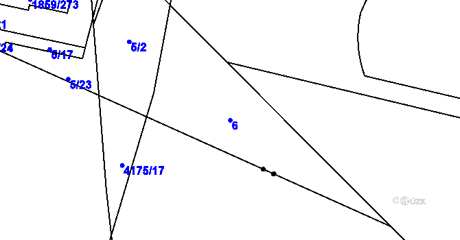 Parcela st. 6 v KÚ Kamýk, Katastrální mapa