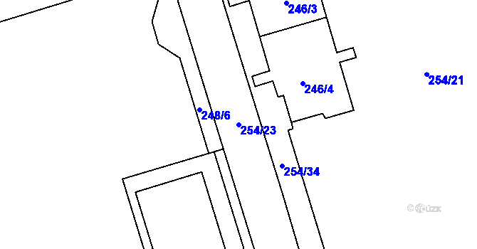 Parcela st. 254/23 v KÚ Kamýk, Katastrální mapa