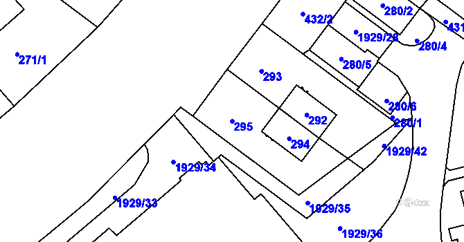 Parcela st. 295 v KÚ Kamýk, Katastrální mapa